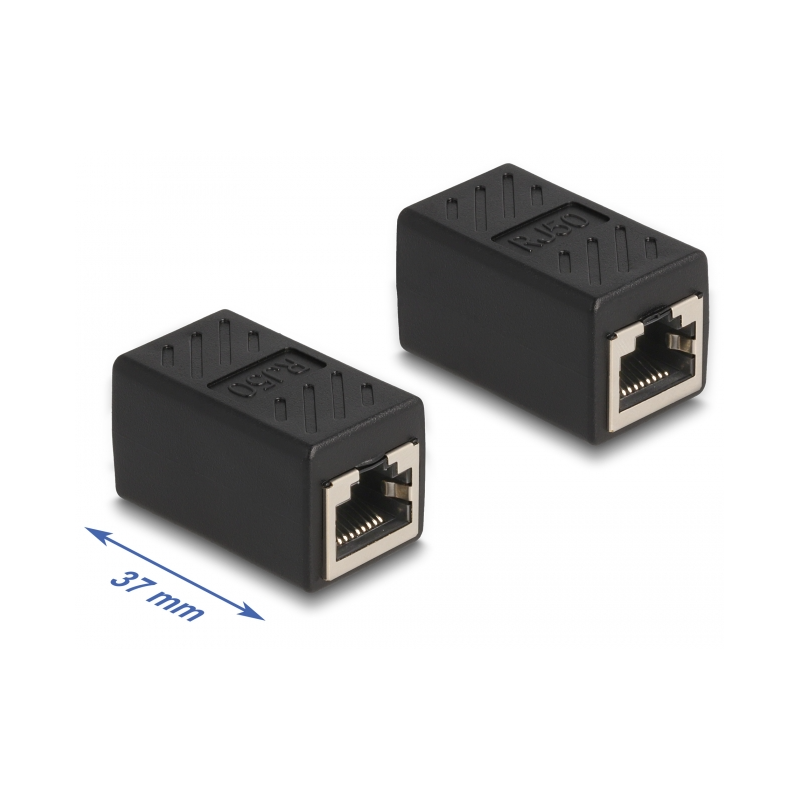 RJ50 female-female shielded adapter. To collect 2 pcs. RJ50 cables. STP or UTP patch cables. 10 pins
