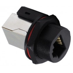 RJ45 connector, IP69K waterproof, with RJ45 female/female. UTP 21mm thread