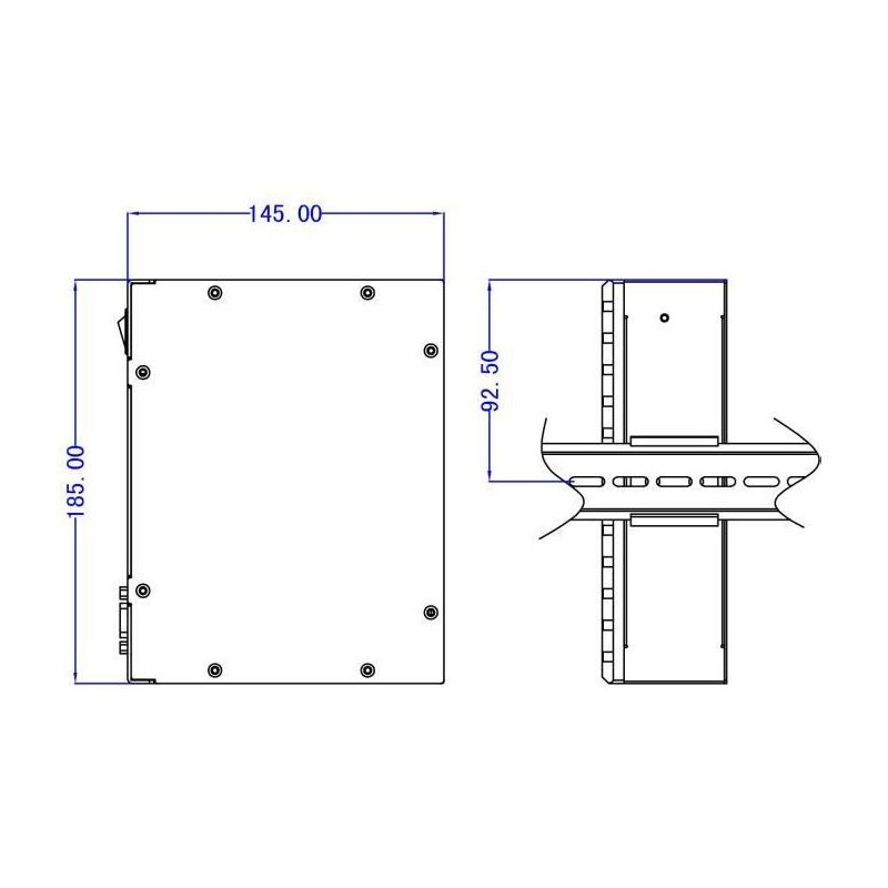 DIN Mount Industrial inbyggd PC med Celeron J6412, 3x LAN, 2x COM, 6x USB