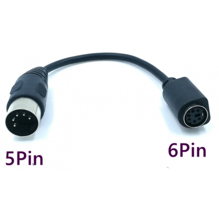XT AT-adapter från gammal dator till PS/2 typ tangentbordskontakt, DIN5 hane till MINI DIN 6 hona