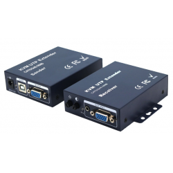 VGA KVM Extender, 100 meters via RJ45 patch cable. USB keyboard and mouse,