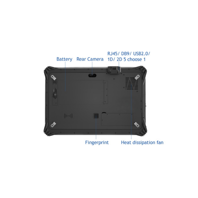 Robust IP65 industriell surfplatta med Intel i5, Windows 11, främre och bakre kamera, NXP, NFC, WLAN och Bluetooth