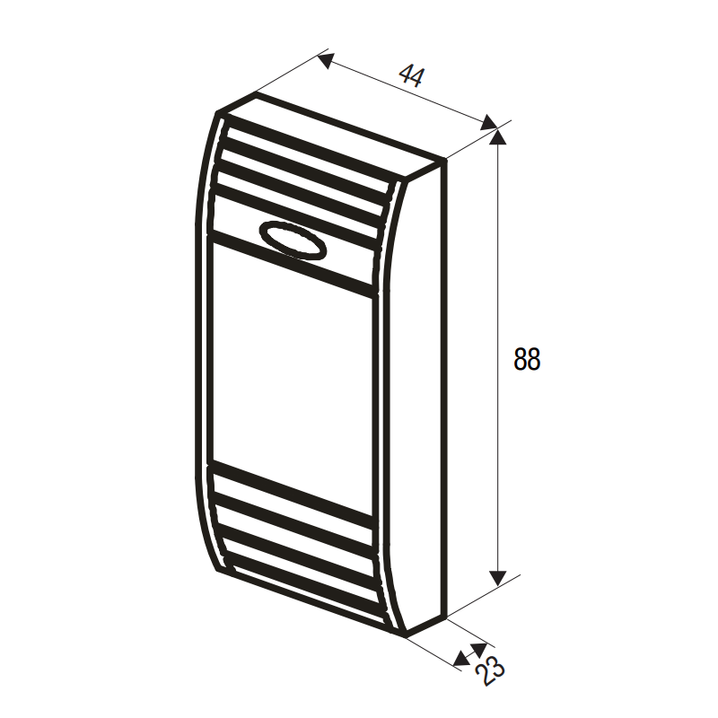 Passerkontroll av elektriskt dörrlås via Bluetooth, med RFID-läsare. 200 användare