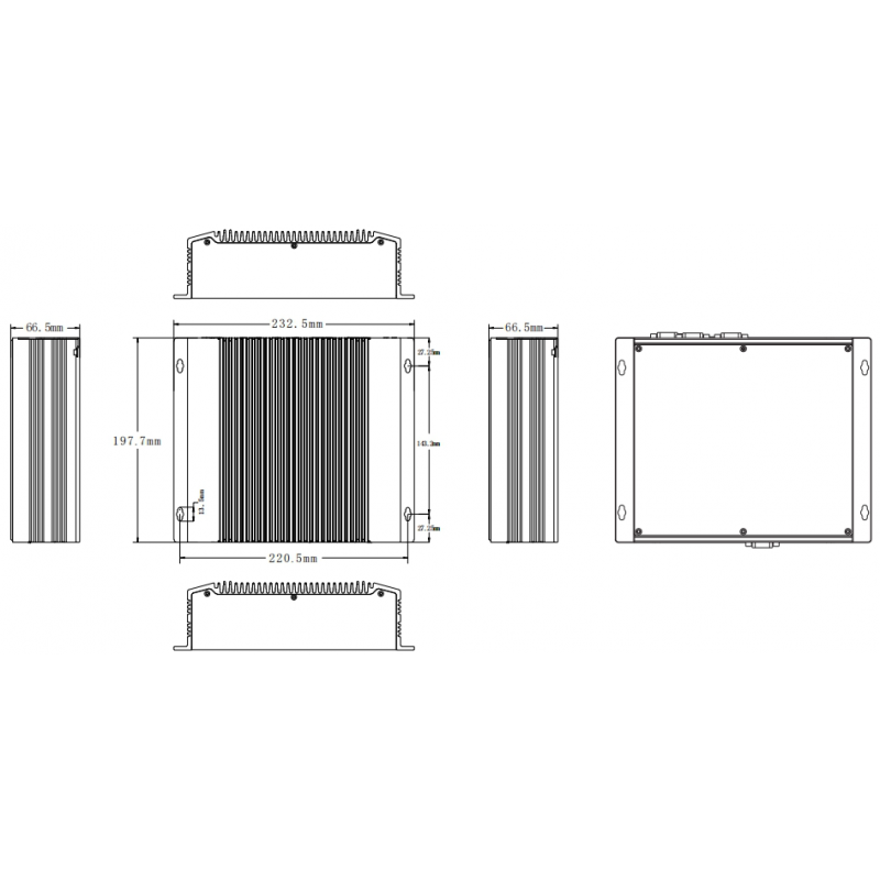 Industriell fläktlös inbyggd PCIntel® i7 CPU, 4x RS232/422/485, 4x LAN, 4x USB fläktlös 4xEthernet POE USB