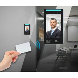 AI Face recognition terminal. Smart facial recognition, ID and temperature alarm access system.