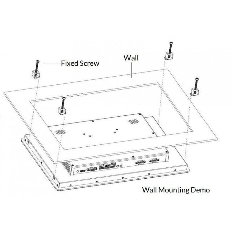 15.6" TFT panel PC I3, 1000nits, High brighness for sunlight use, Touch, RS232/422/485