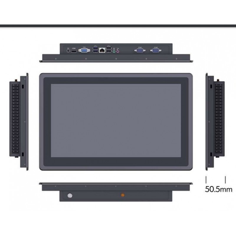 15.6" TFT panel PC I3, 1000nits, High brighness for sunlight use, Touch, RS232/422/485