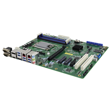 Industriell ATX bunkort 12/13th Gen, Intel CPU i3,i5,i7,i9 Q670E chipset, RS232, TPM 2.0, Digital I/O