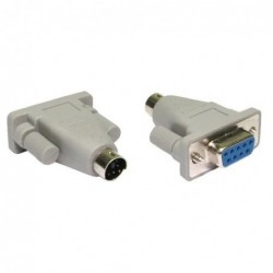 SUBD DB9 female plug to MINI DIN6 male plug, PS2 male adapter