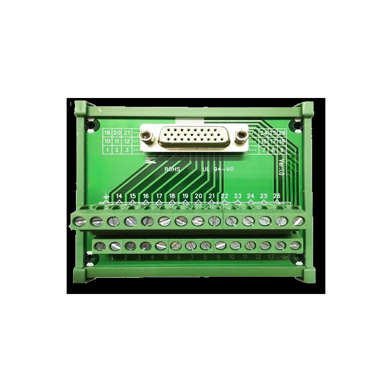 DB26 26 Pin Male Female Adapter PCB Signals Terminal Breakout DIN Rail DB26-M7