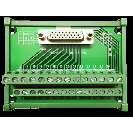 DB26 26-stifts hane hona-adapter PCB-signaler Terminal Breakout DIN-skena DB26-M7