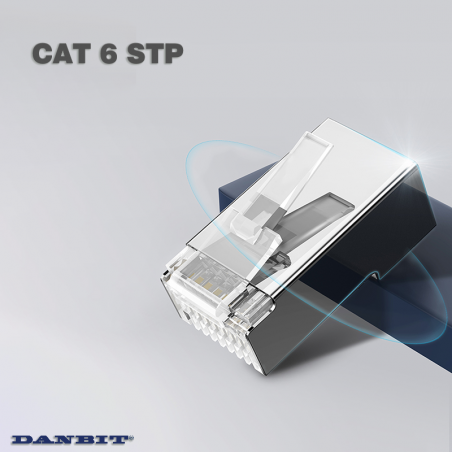 RJ45-kontakt Kat. 6 STP 1,2 mm | Nickel & Guldpläterad