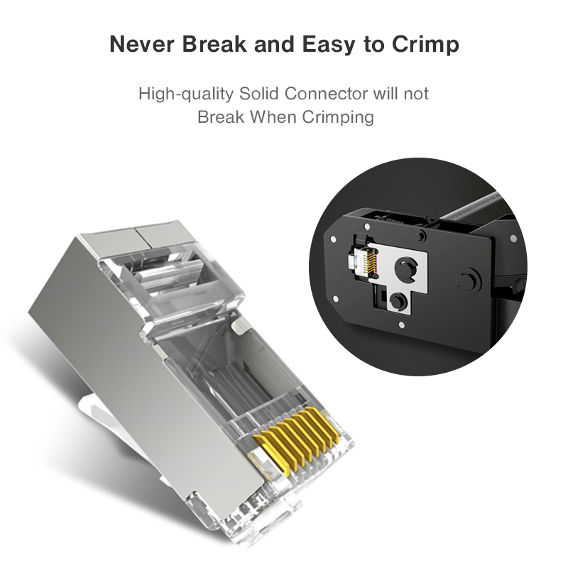 RJ45 Connector Cat. 6 STP 1.2mm | Nickel & Gold Plated