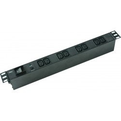 Strømskinne til 19” rackkabinet, 8 x C-13 (IEC, apparatstik) hun st...