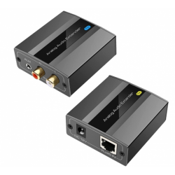 Long-range Audio Extender: RJ45, RCA/3.5mm, Point-to-Point up to 450M