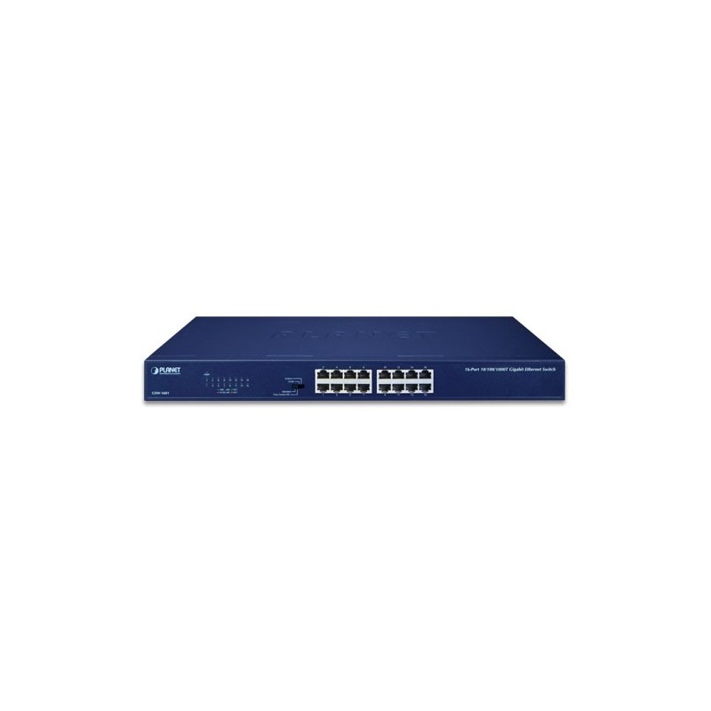 16-portars Gigabit Unmanaged Ethernet Switch med rackmontering