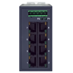 8 ports switch 10/100 RJ45 DIN IP50 - Unmanaged, 9-48VDCfor6 - 9 porte