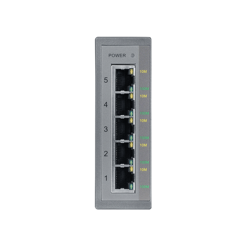 Industrial 5 port switch 10/100/1000 Mbit RJ45 DIN rail - Unmanaged, 12-56VDC