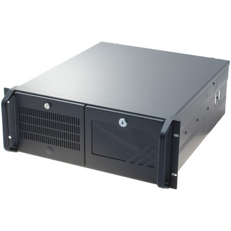 4U 19" dator chassi, ATX, svart