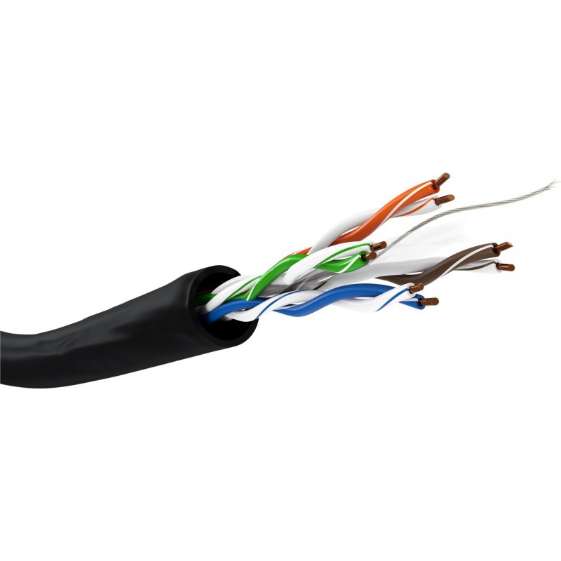 Outdoor network cable cat. 6 u/UTP black good quality 100% copper