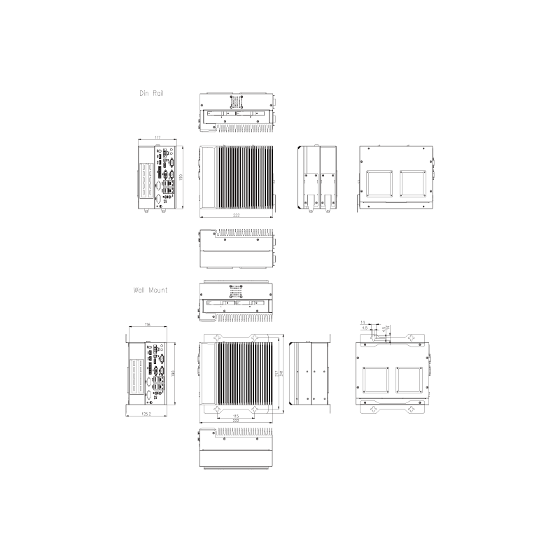 Inbyggd fläktlös pc i3,i5,i7 vision, din-fäste, väggfäste gen. 9 AVS-502