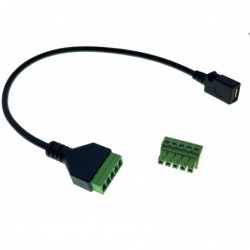 USB2.0 cable with USB Micro female to 5 pin screw terminal