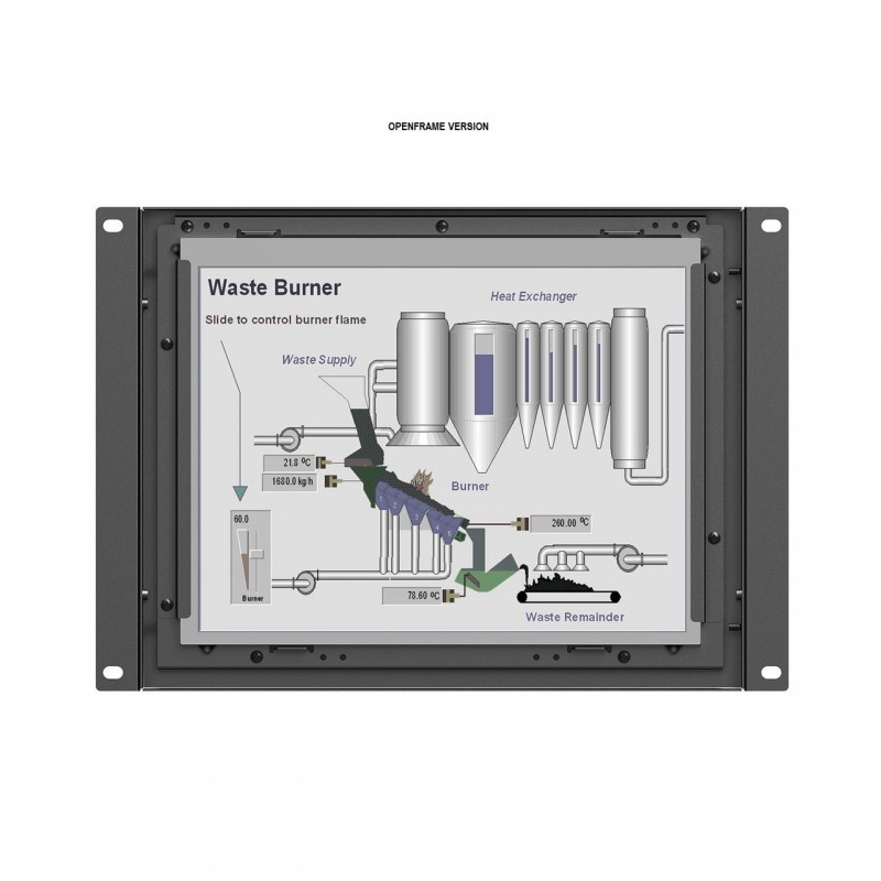 Panel mount Open Frame 9,7" TFT Touch skärm HDMI, VGA, DVI, Composite 4:3