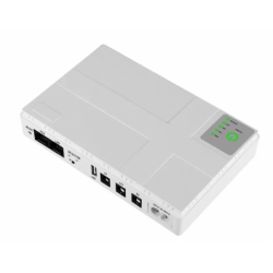 UPS 10.4Ah with DC output. 85-265VAC input. USB, 5VDC, 9VDC, 12VDC output 12W. Passive PoE output