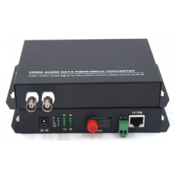 2 channel Composite video (BNC) over optical Single Mode fiber cable (simplex), up to 10 km.