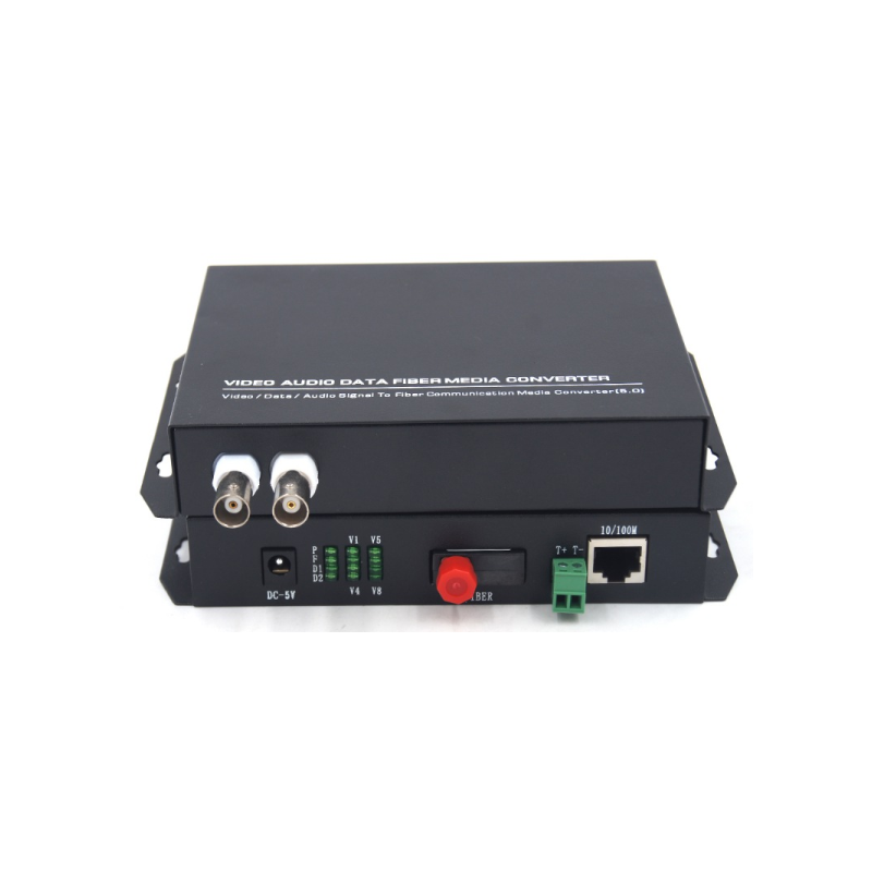 2 channel Composite video (BNC) over optical Single Mode fiber cable (simplex), up to 10 km.
