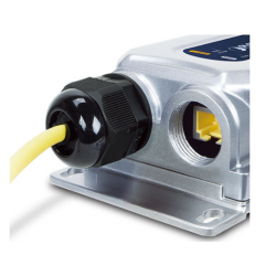 IP67 tight Gigabit PoE++ injector (60W) PoE + Data. 24 -56VDC input POE step up 24vdc to 48/56Vdc POE step up