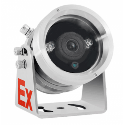 2MP ATEX Zone 1 and 2 CLASS IIC IP Bullet camera in SS316L steel housing, IP66, 4mm lens. IR. PoE and 12VDC