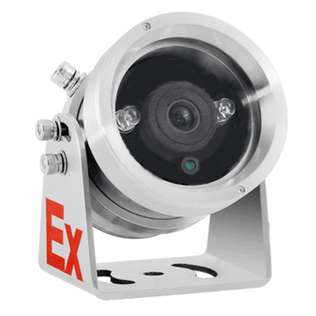 2MP ATEX Zone 1 och 2 CLASS IIC IP Bullet-kamera i SS316L stålhölje, IP66, 4mm objektiv. IR. PoE och 12VDC