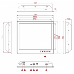 19 Marint godkänd panelmonitor - DNVGL-CG-0339 IP66 Touch