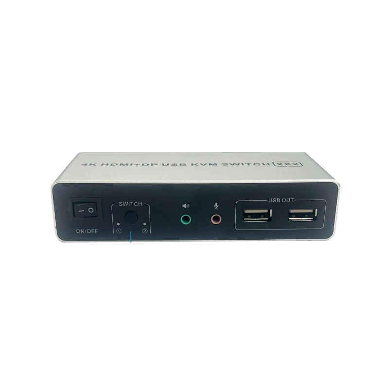 2-portars 4K@60Hz Dual Head HDMI och DisplayPort KVM-switch, 3840 x 2160 60Hz, USB2.0