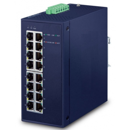 Robust 16-portars industriell Gigabit Ethernet-switch för tuffa miljöer
