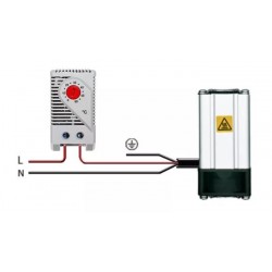 24V dc heating element with fan DIN bracket