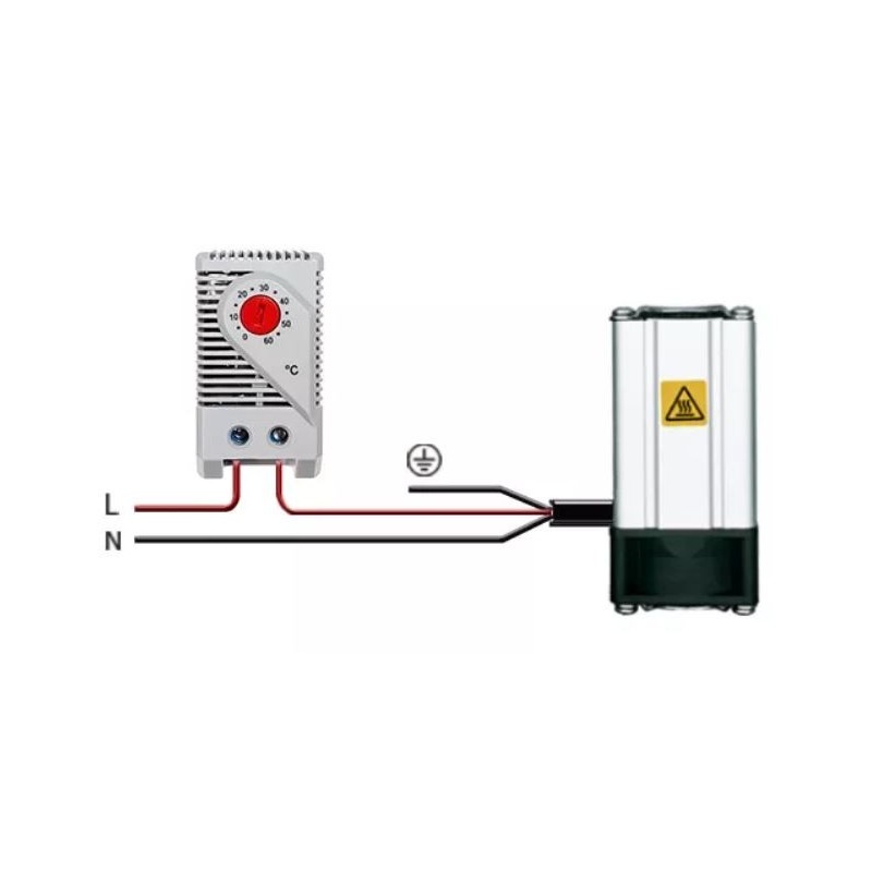 24V DC värmeelement med fläkt DIN fäste