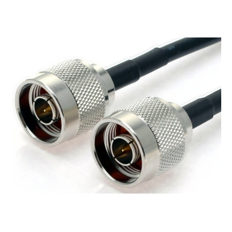 Koaxialkabel N-hane till N-hane, antennkabel 50 ohm, svart, 5 meter, LLC200