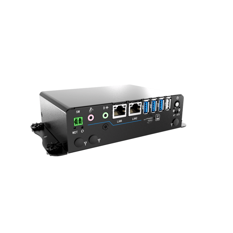 Fläktlös Embedded PC UL-godkänd certifierad Celeron PC SIM, RS232,TPM 2.0, 2xDP Dual display