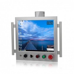 Robust 17" HMI, Panel PC with touch screen IP65 with control buttons and power switch on the front