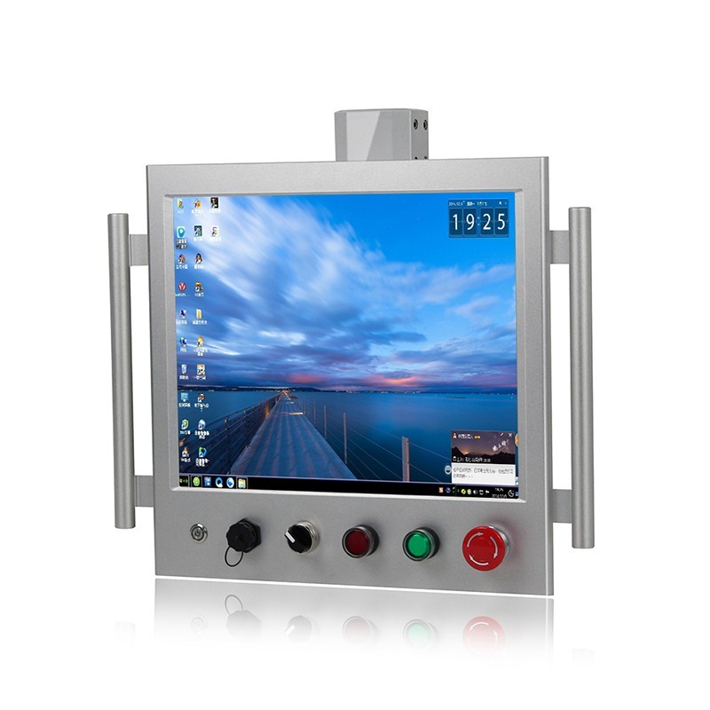 Robust 17" HMI, Panel PC with touch screen IP65 with control buttons and power switch on the front