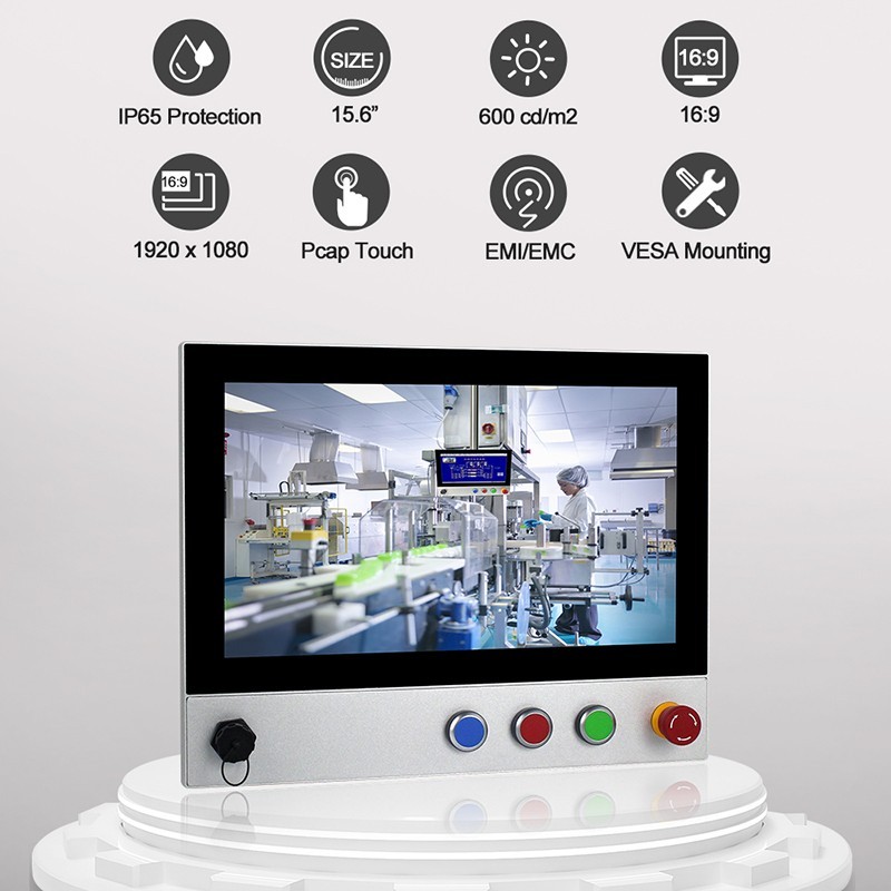 Högpresterande paneldator med 15,6" pekskärm IP65 full, Intel 8:e generationens i3-8145U, 2,1GHz