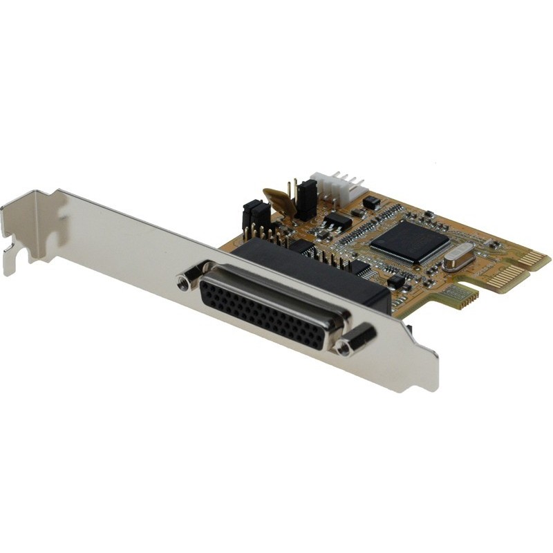 PCI express card with 2x RS232 serial ports, 1 LPT Parallel port