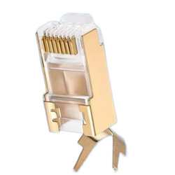 Network-ready RJ45 plug with pass-through cat.8 7 6a shielded STP Gold plated Quality
