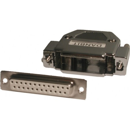 DB25 hona-stik med kappe, loddeterminaler