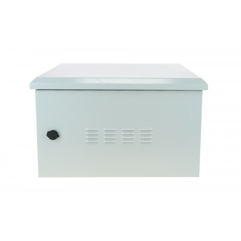 6U 19" utomhusställ, 60 cm djupt, med fläktar installerade. IP55 förseglad