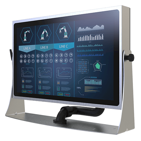watterproff Steel 22" TFT-skärm hög 1000nits för livsmedels-, läkemedels-, kemisk industri IP66/69K