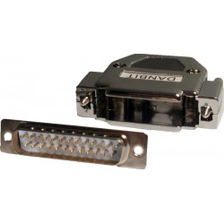 DB25 male connector with cap, solder terminals