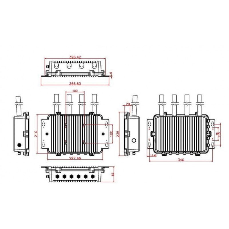 Vattentät IP65/67 fläktlös inbyggd PC, 12/24/36Vdc, Wifi, LTE VESA